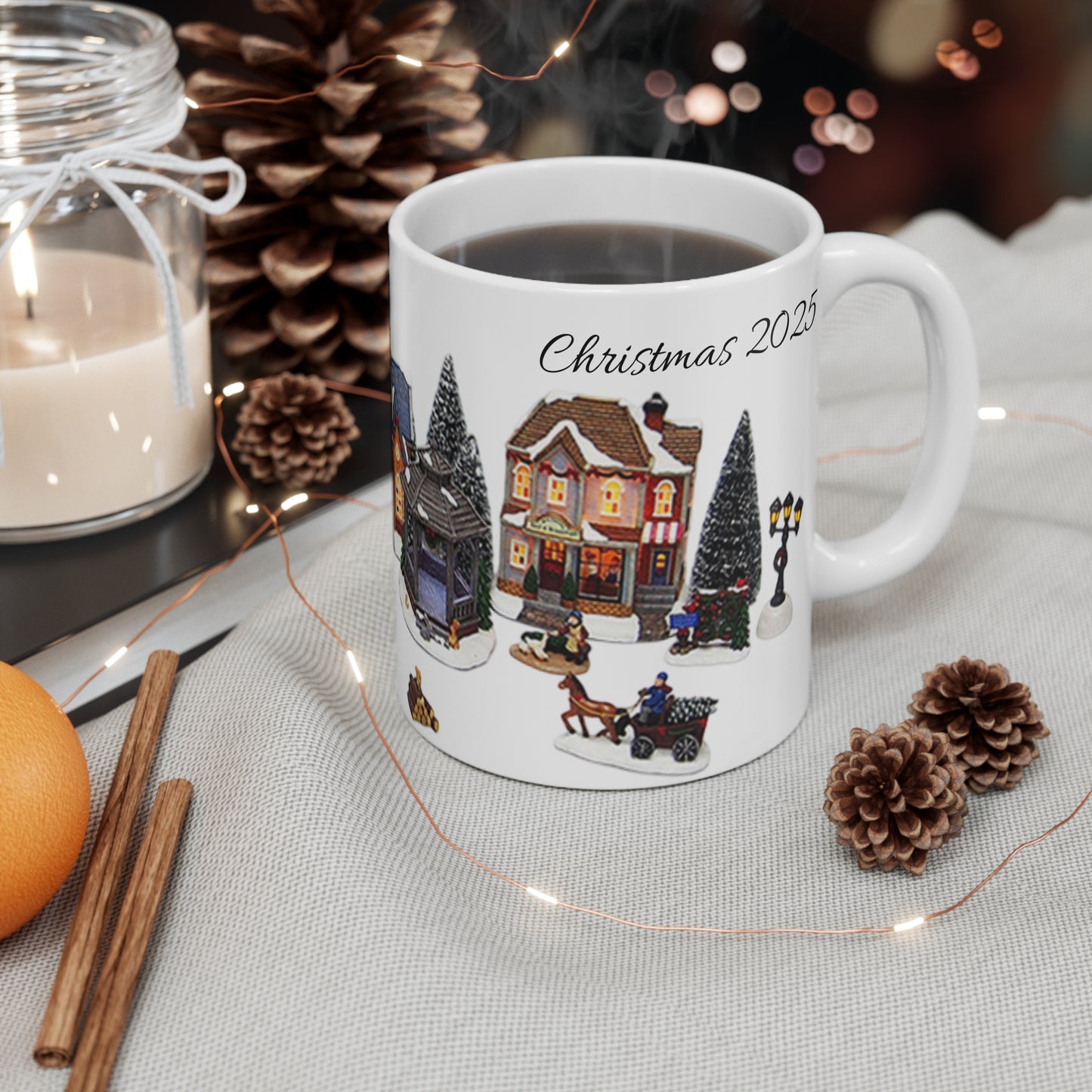 Christmas Village 11oz Mug — Festive Winter Town Holiday Drinkware