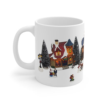 Christmas Village 11oz Mug — Festive Winter Town Holiday Drinkware