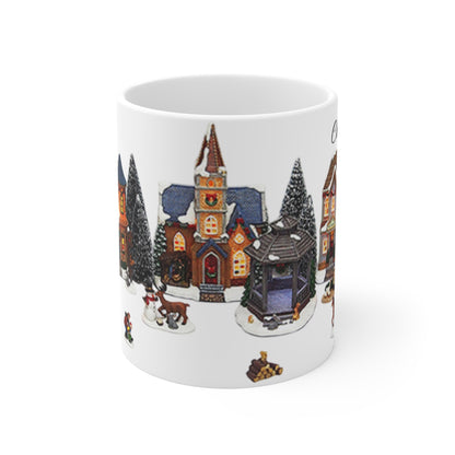 Christmas Village 11oz Mug — Festive Winter Town Holiday Drinkware