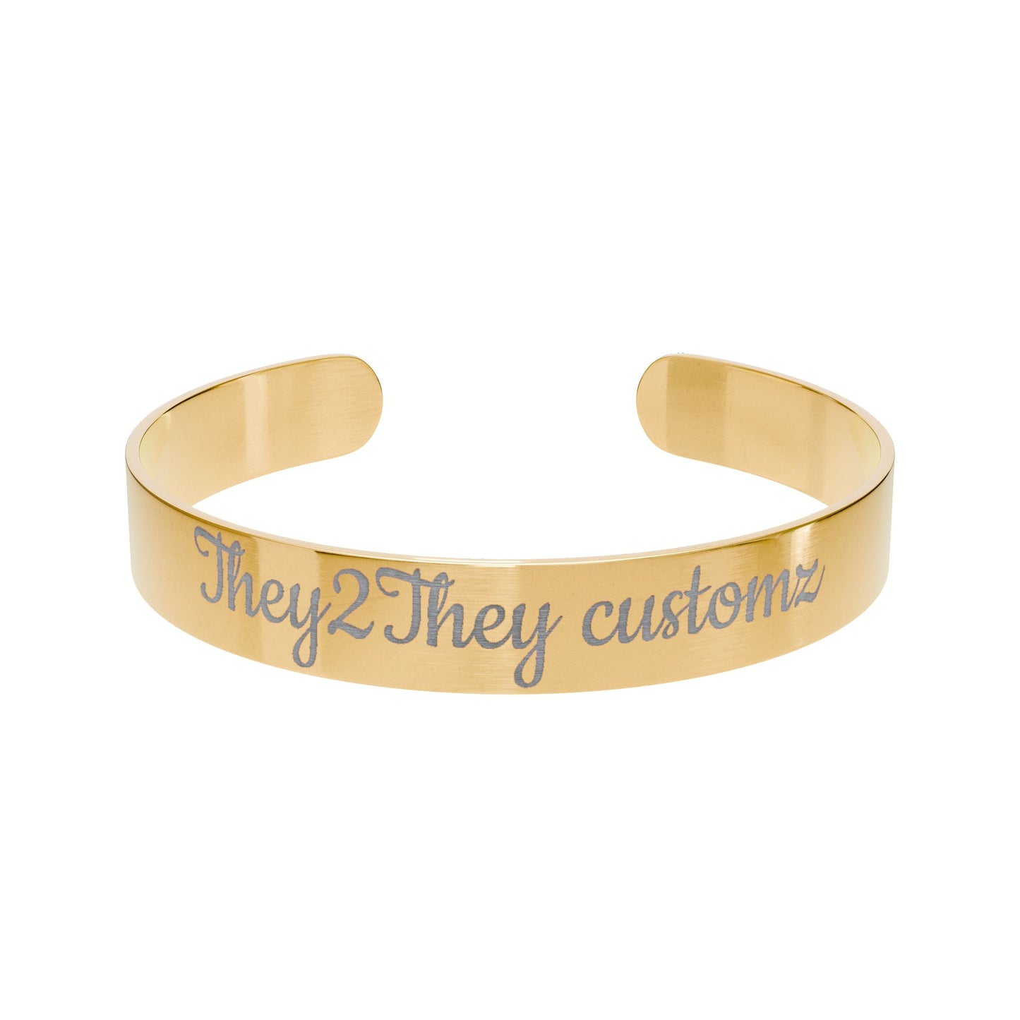 Engraved Rose Gold Cuff Bracelet — Custom Name/Message Personalized Jewelry