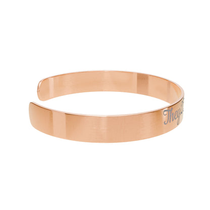 Engraved Rose Gold Cuff Bracelet — Custom Name/Message Personalized Jewelry