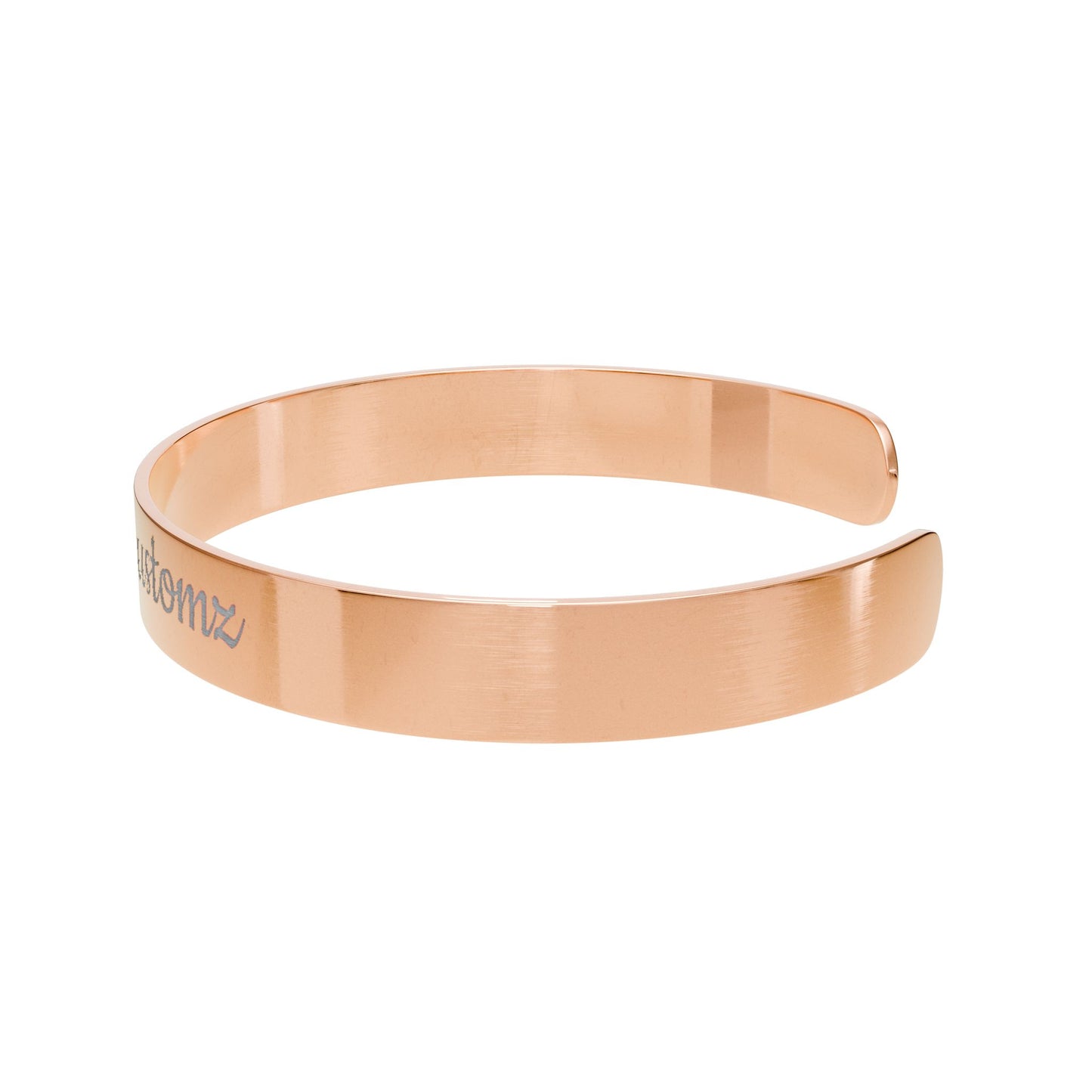 Engraved Rose Gold Cuff Bracelet — Custom Name/Message Personalized Jewelry