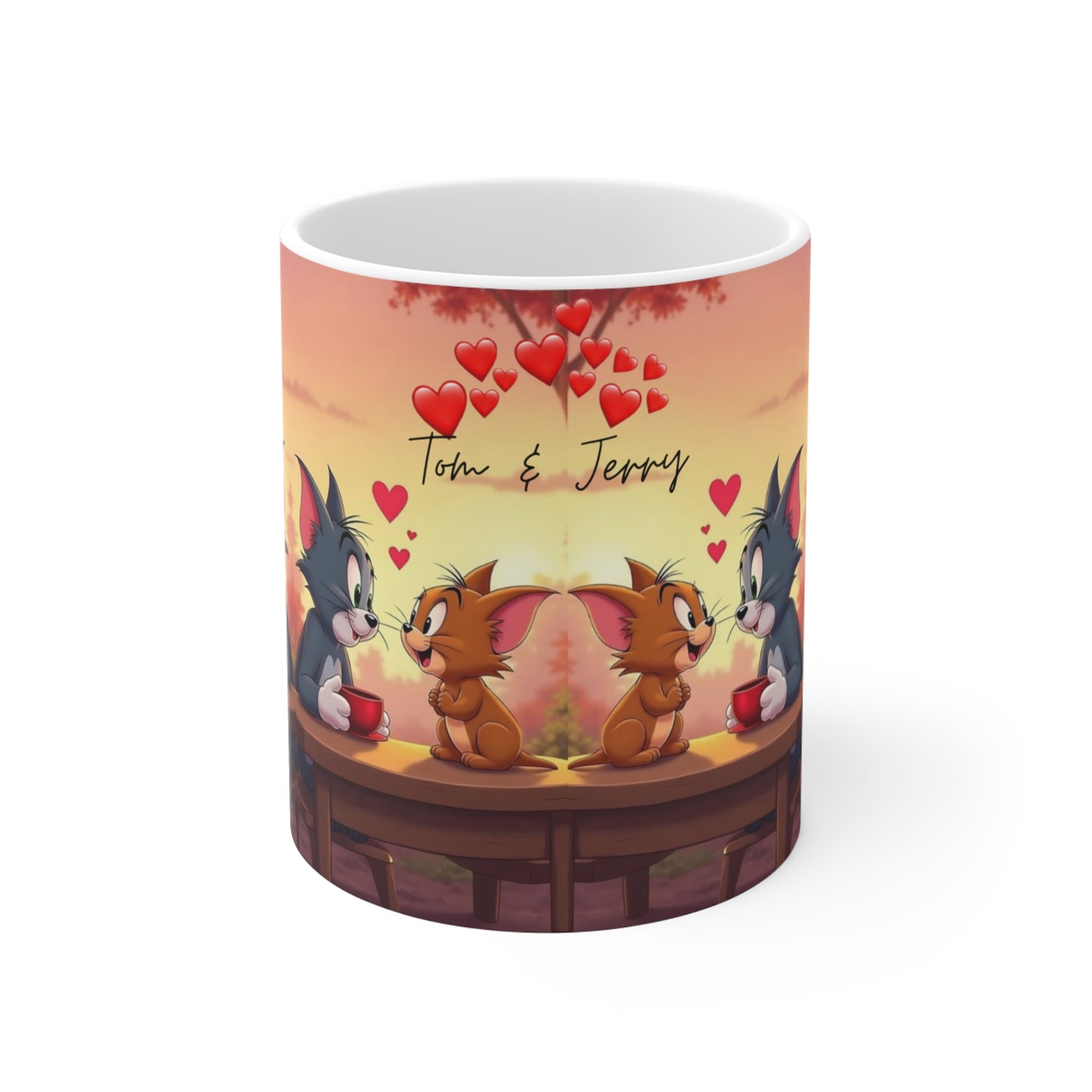 Tom & Jerry Couples Coffee Mug — Cute Romantic 11oz Ceramic Mug